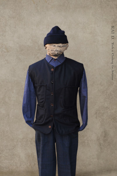 Cruiser Vest - Deep Navy Wool - XL