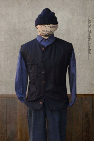 Cruiser Vest - Deep Navy Wool - XL