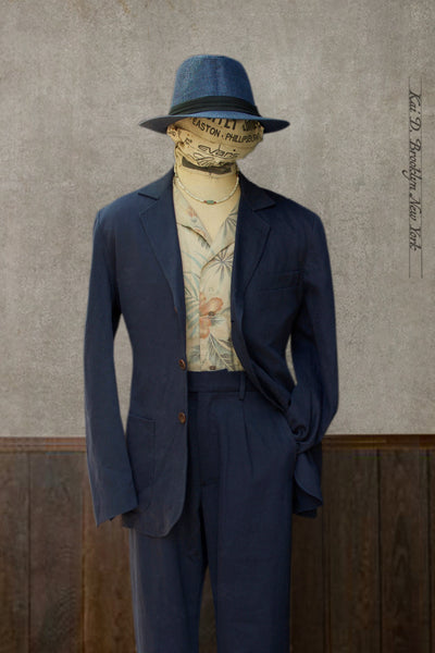 Shoemaker Jacket - Cotton Linen Navy - S, M, L, XL