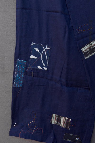 Boro Cotton Scarf - Dark Blue Double Gauze C