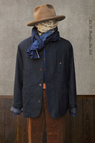 Degas Work Jacket - Herringbone Wool - Deep Navy - M, L, XL (NO RETURN)