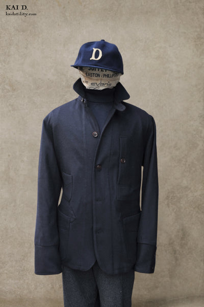 Degas Work Jacket - Navy Wool Cashmere - XL, XXL