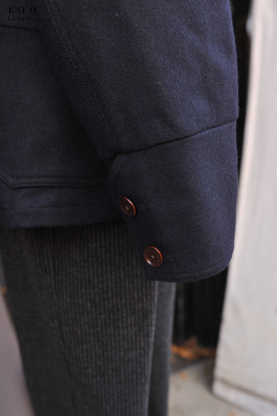 Degas Work Jacket - Navy Wool Cashmere - XL, XXL