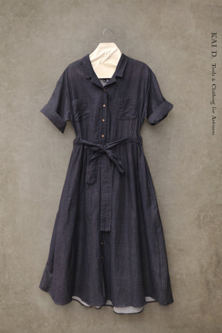 O'Keeffe Dress - Double Gauze Navy - XS,  M, L
