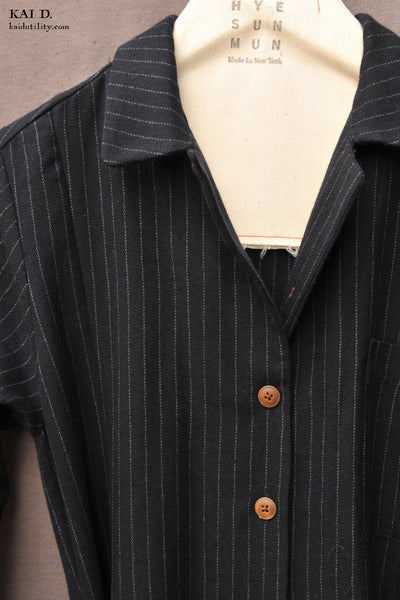 Hepburn Dress - Navy Stripe -  S, M