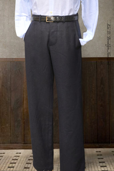 Borough Pants - Virgin Wool Flannel - Deep Navy - 32, 34, 36