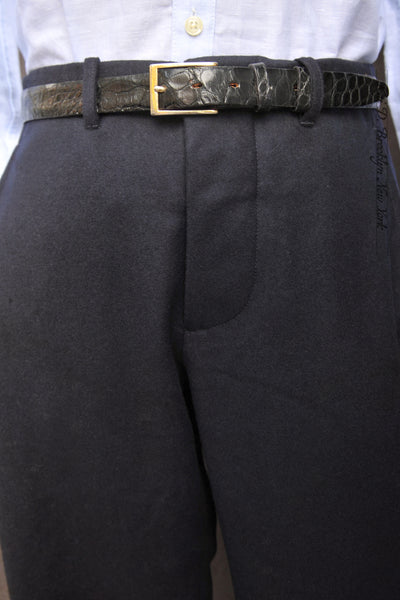 Borough Pants - Virgin Wool Flannel - Deep Navy - 32, 34, 36