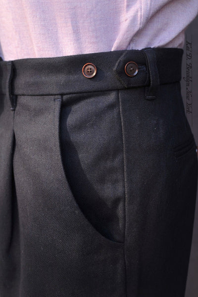 Journeyman Trousers -Lux Navy Wool Flannel - 30, 32, 34, 36