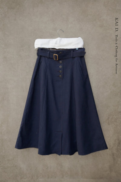 Georgia Skirt - Wool/Cotton/Linen - Dark Blue - S, M, L