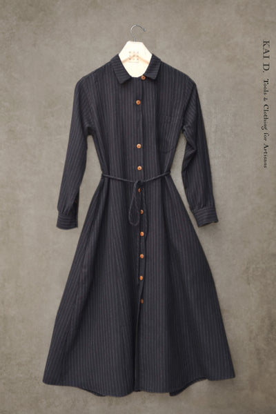 Hepburn Dress - Navy Stripe -  S, M