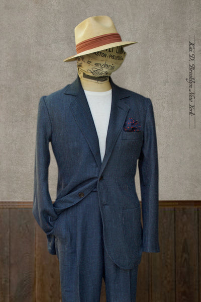 Shoemaker's Jacket - Blue Hopsack Tropical Wool - S, M, L, XL