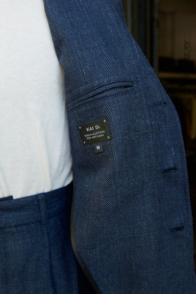 Shoemaker's Jacket - Blue Hopsack Tropical Wool - S, M, L, XL