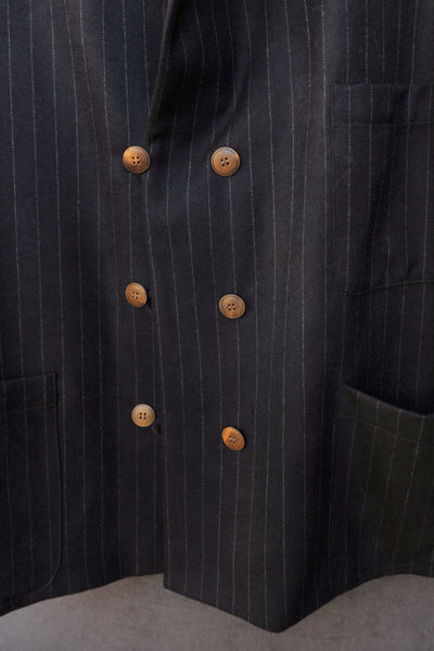 Hutton Jacket - British Chalk Stripe Wool - Navy - S, M, L