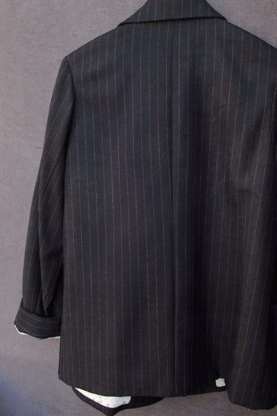 Hutton Jacket - British Chalk Stripe Wool - Navy - S, M, L