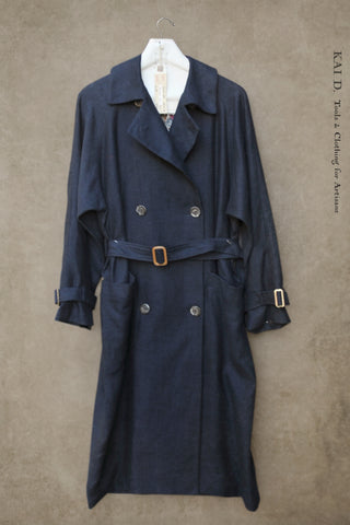 Jolie Coat - Japanese Linen Twill Blue Nile-  S