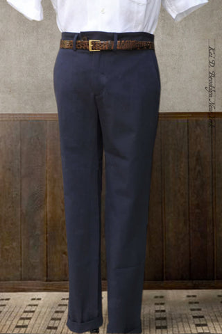 Kerouac Slim Pants - Light Cotton Linen - 30, 32, 34 (navy)