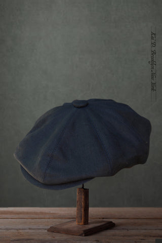 Peaky Hat -  Belgian linen Navy - M, L, XL