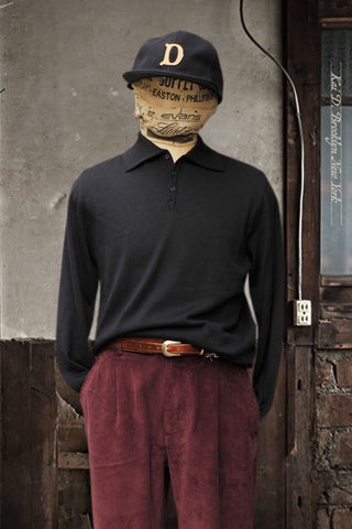 Sailor Polo Sweater - Navy - 4(M), 5(L)