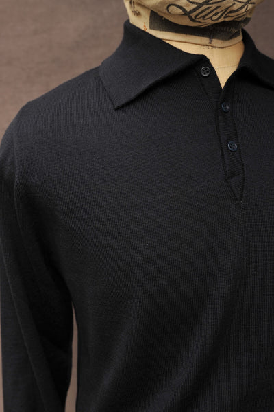 Sailor Polo Sweater - Navy - 4(M), 5(L)