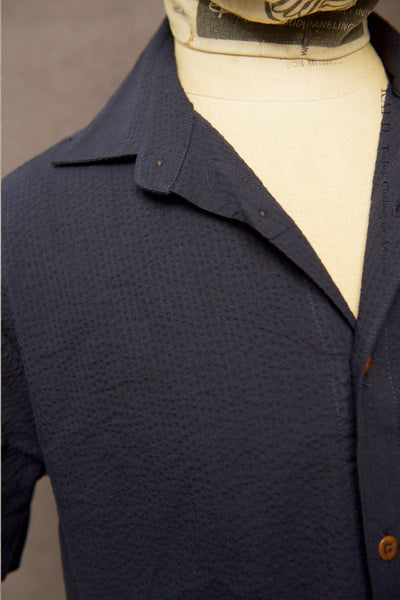 Cassady Shirt - Japanese Navy Seersucker  - S, M, L, XL, XXL