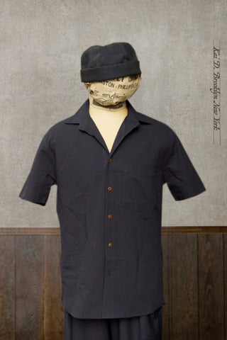 Cassady Shirt - Japanese Navy Seersucker  - S, M, L, XL, XXL