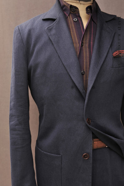 Shoemaker Jacket - Cotton Linen Navy - S, M, L, XL