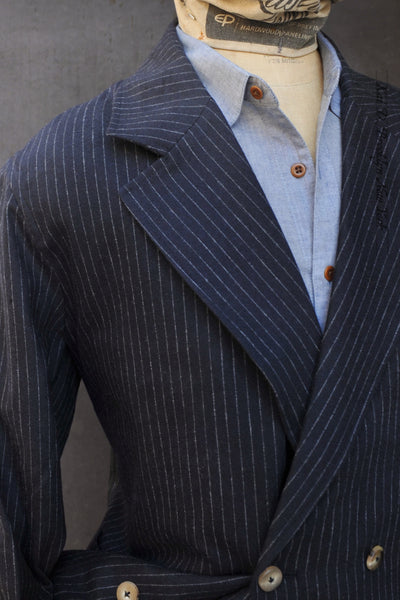 Double Breasted Jacket - Navy Pinstripe- 48 (NO RETURN)