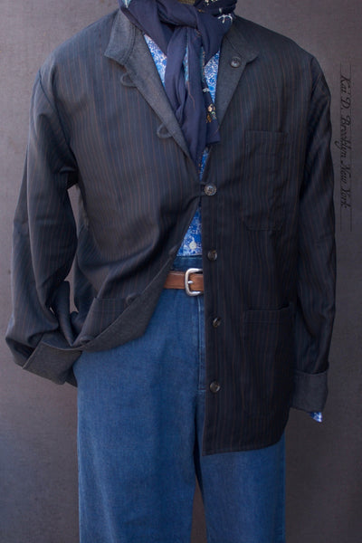 Yutori Jacket- Virgin Striped Wool / Virgin Wool - M, L, XL