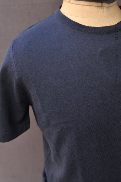Fine Gauge Cotton Linen Tee - Blue - M, L, XL