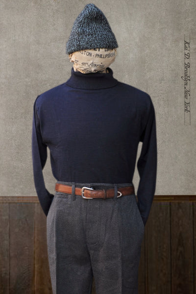 Marine Turtleneck Sweater - Navy - S, M, L, XL