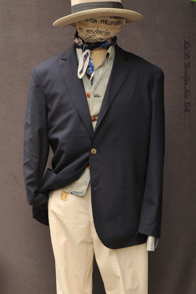 Writer's Jacket - Super 130s Wool - Navy - 48, 50 (NO RETURN)