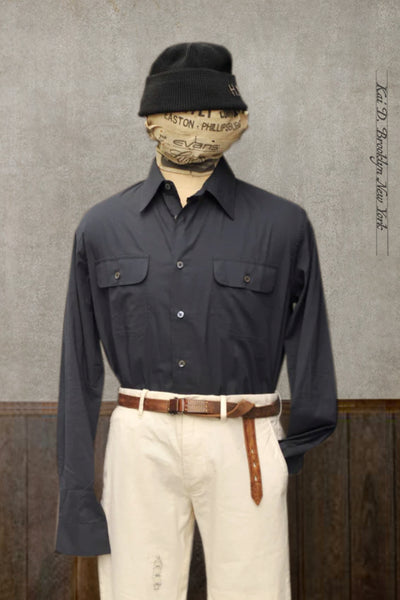 Writer's Shirt -Navy - Navy - M, L, XL
