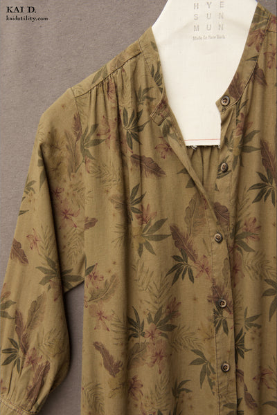 Over Dyed Floral Niki Dress - Vintage Tan - S, M