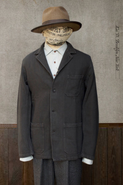 No. 22 Cotton Linen Jacket- Shadow -  42, 44, 46 (Longer Length)