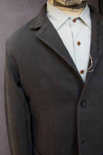 No. 22 Cotton Linen Jacket- Shadow -  42, 44, 46 (Longer Length)
