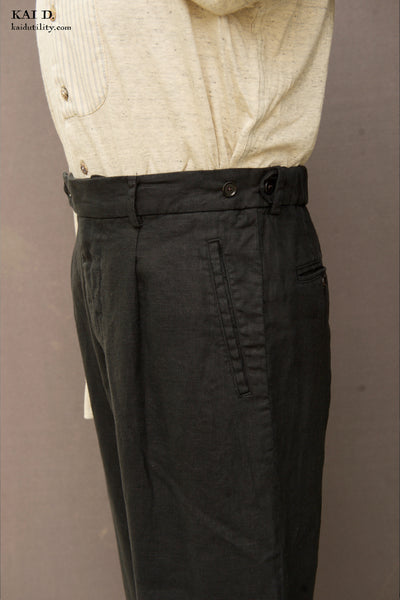 Novelist Trousers - Washed Linen Black - 30, 32, 34, 36