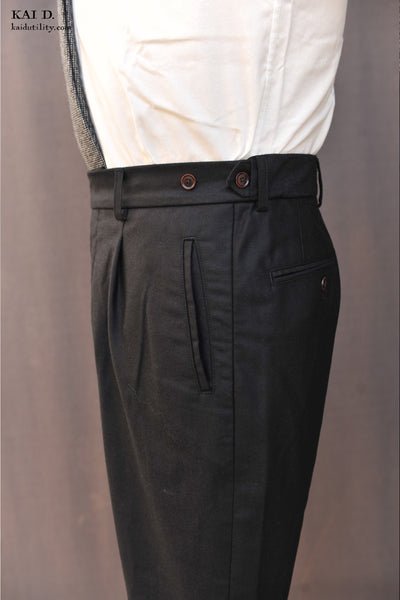 Novelist Trousers - Black Virgin Wool - 32, 34, 36