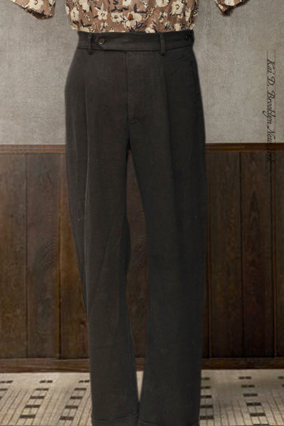 Novelist Trousers - Black Heavy Linen - 30, 32, 34, 36, 38 (long version)
