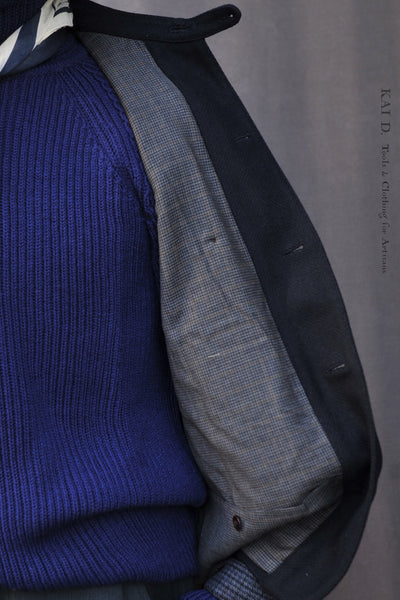 Degas Work Jacket - Herringbone Wool - Deep Navy - S, M, XL (NO RETURN)