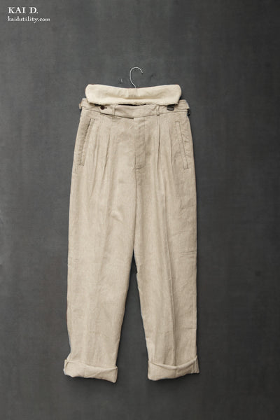 Wide Leg Matisse Pants - Oatmeal Linen - 33