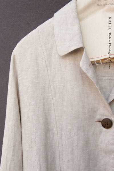 Anthropologist Coat - Washed Oatmeal Linen  - S, M