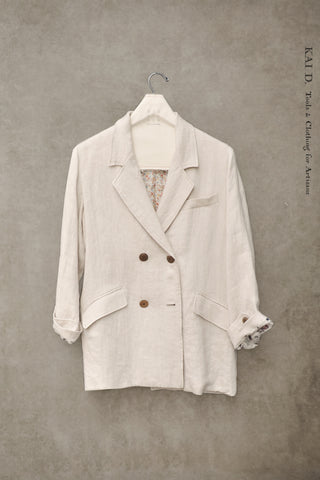 Blanchett Jacket , Japanese Linen- Cream - XS, S, M