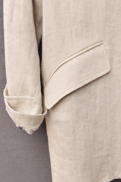 Blanchett Jacket , Japanese Linen- Cream - XS, S, M