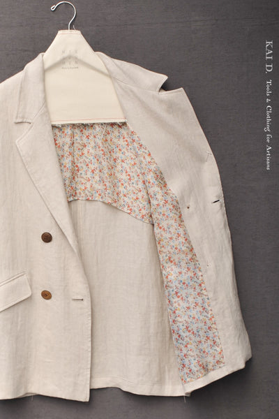 Blanchett Jacket , Japanese Linen- Cream - XS, S, M