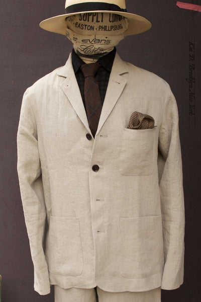 Ginsberg Jacket (Relaxed Cut) - Oatmeal Sabi Linen - M, L, XL