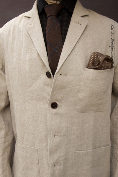 Ginsberg Jacket (Relaxed Cut) - Oatmeal Sabi Linen - M, L, XL