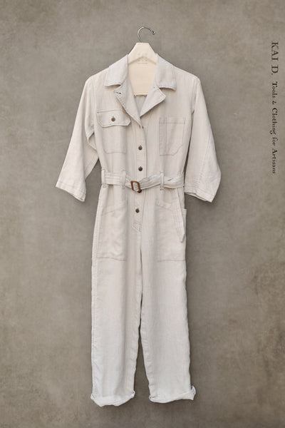 Earhart Jumpsuit - Japanese Linen - Oatmeal - S , M