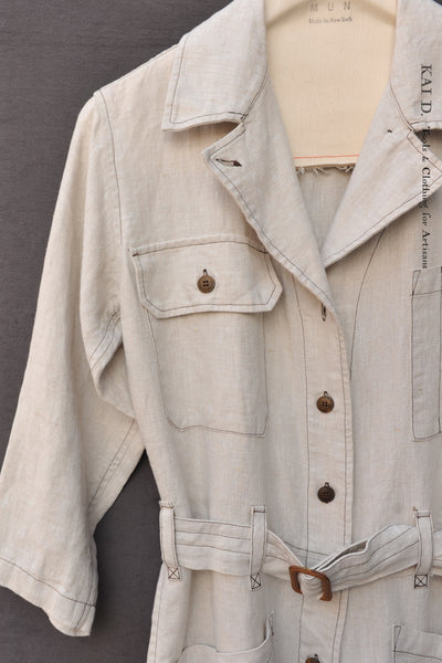 Earhart Jumpsuit - Japanese Linen - Oatmeal - S , M