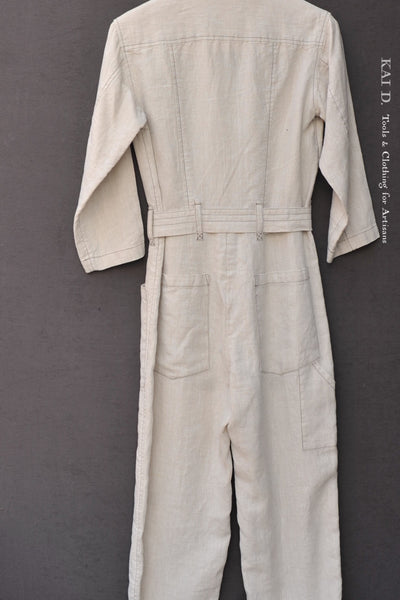 Earhart Jumpsuit - Japanese Linen - Oatmeal - S , M