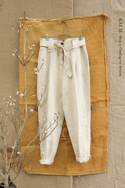 Kaylee Belted Pants - Washed Linen - XXS, XS, S, L